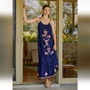 NEW! Anthropologie The Malika Embroidered Dress, Size Medium